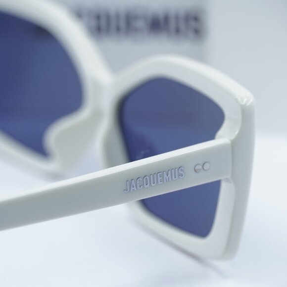 Jacquemus SPIAGGIA JAC/41 C3 Geometric Sunglasses - White/Blue - Picture 6 of 10